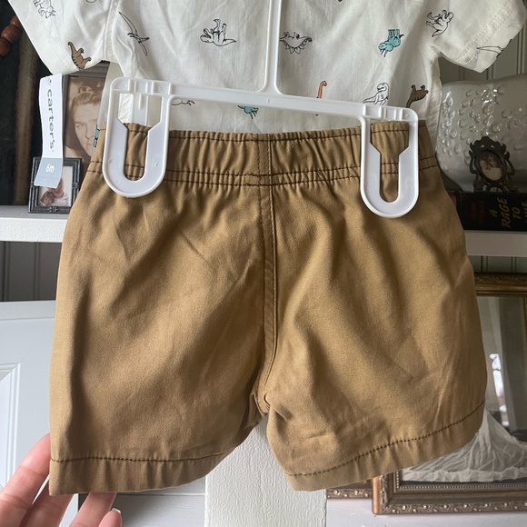 CARTER'S BABY BOY DINO DESIGN 2 PC SHORT SET SIZE 6 MONTHS NWT "FLAW" - Picture 6 of 8